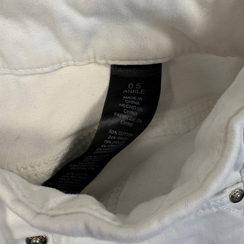 Chicos Large White Denim Straight Leg Jeans Womens Five Pocket Pants - Picture 10 of 12